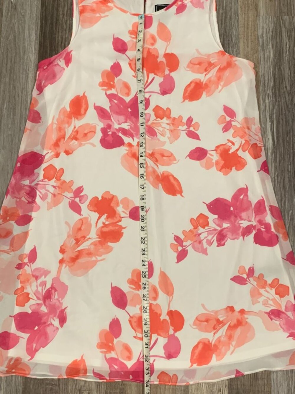 JH Jessica Howard Sleeveless Shift Dress Sz 14 Floral Lined Keyhole Pink Orange - Picture 15 of 16
